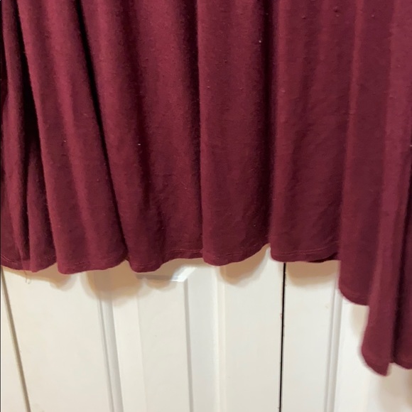 Burgundy off the shoulder lace plus size top - Picture 5 of 7